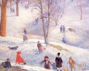 Sledding in Central Park - 威廉·詹姆斯·格莱肯斯